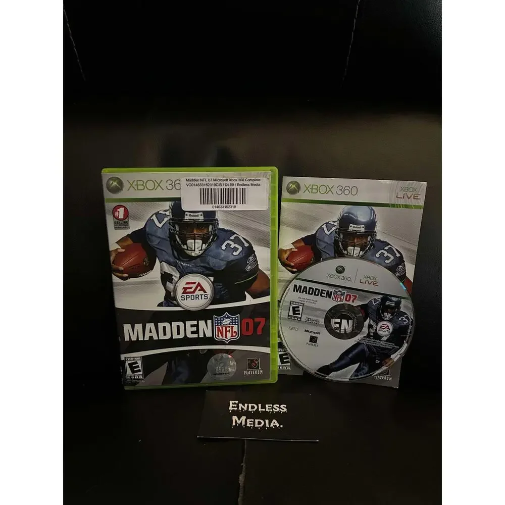 Madden 2007 Microsoft Xbox 360 CIB Video Game